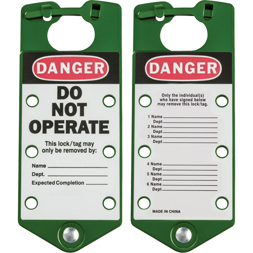 Labeled Lockout Hasps, Green Superchem Industries