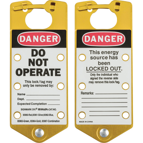 Labeled Lockout Hasps, Yellow Superchem Industries