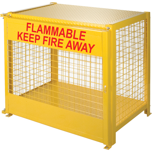 Gas Cylinder Cabinets, 6 Cylinder Capacity, 44" W x 30" D x 37" H, Yellow Superchem Industries