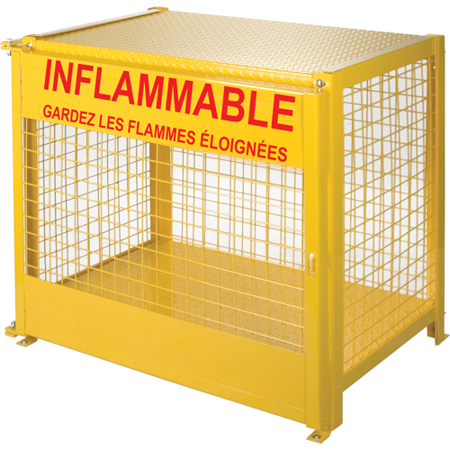 Gas Cylinder Cabinets, 6 Cylinder Capacity, 44" W x 30" D x 37" H, Yellow Superchem Industries