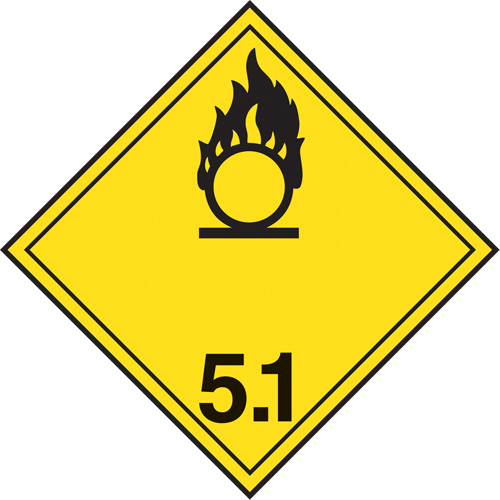 TDG Shipping Labels, Class 5.1, Oxidizing Substances, Vinyl Superchem Industries