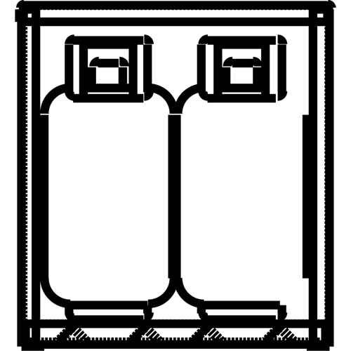 Aluminum LPG Cylinder Locker Storage, 4 Cylinder Capacity, 30" W x 32" D x 33-1/2" H, Silver Superchem Industries