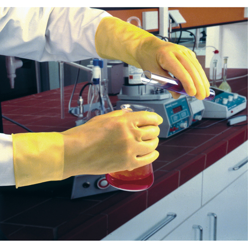 Featherweight Plus Gloves, Size Small/7, 13" L, Rubber Latex, 17-mil Superchem Industries