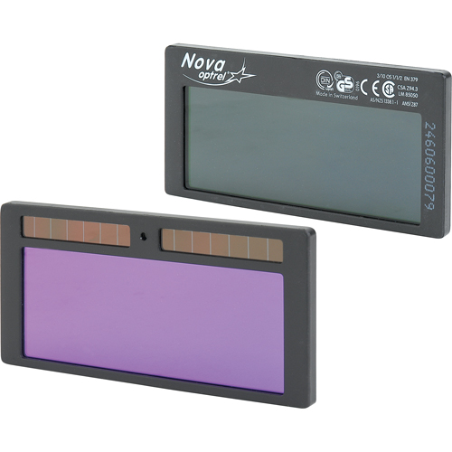 Nova Auto-Darkening Filters, 2" W x 4-1/4" H Viewing Area, For Use With nova Superchem Industries