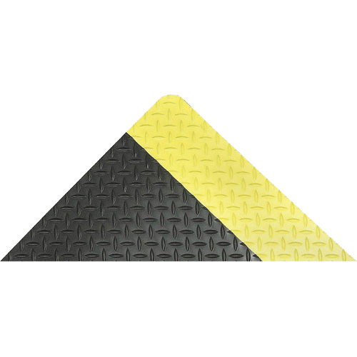 Saddle Trax Anti-Fatigue & Ergonomic Floor Mat, Diamond, 2' x 3' x 1", Black/Yellow, Vinyl Superchem Industries