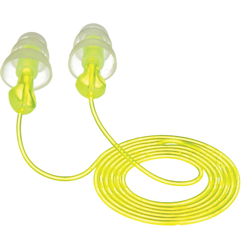 Bouchons d'oreilles r&eacute;utilisables &agrave; trois brides E-A-R, Avec cordon, Vrac - Sac en poly, 26 dB NRR, Taille unique Superchem Industries