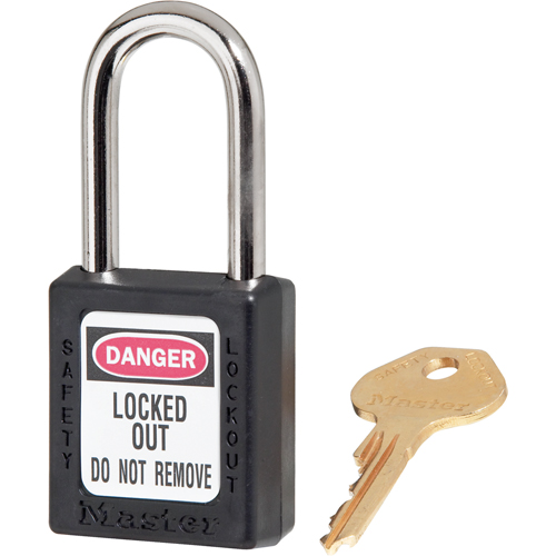 Cadenas de s&eacute;curit&eacute; Zenex 410, Noir, Cl&eacute;s diff&eacute;rentes, Thermoplastique, Largeur de 1-1/2" Superchem Industries