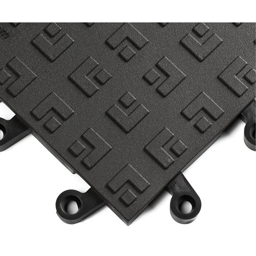 Syst&egrave;mes de carrelage ergonomiques ErgoDeck No 562, PVC, 1-1/2' la c, 1-1/2' lo, 7/8" &eacute;paisseur, Noir Superchem Industries