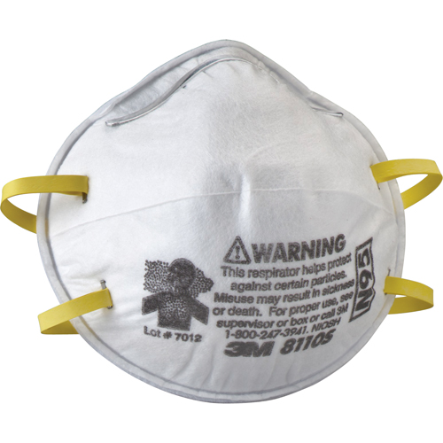 Respirateurs contre les particules 8110S, N95, Certifi&eacute; NIOSH, Petit Superchem Industries