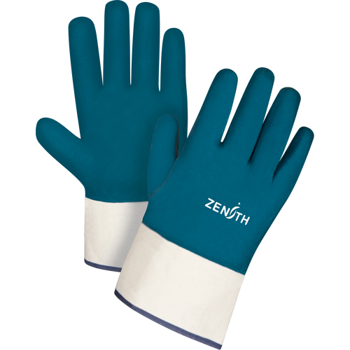 Gants &agrave; poignet de s&eacute;curit&eacute; de poids lourd, 11/2T-Grand, R&ecirc;vetement Nitrile, Enveloppe en Coton Superchem Industries