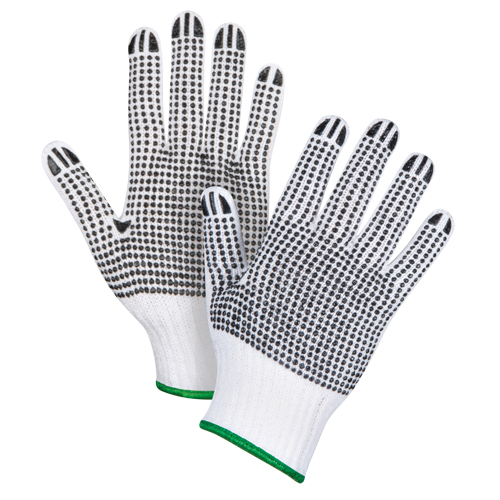 Double-Sided Dotted String Knit Gloves, Poly/Cotton, Double Sided, 7 Gauge, Medium Superchem Industries
