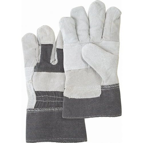 Gants d'ajusteur &agrave; paume renforc&eacute;e d'usage standard, Grand, Paume en Cuir de vache refendu, Doublure en Coton Superchem Industries