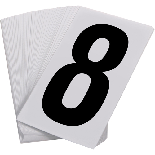 Pressure Sensitive Numbering, 8, 3-1/2" H, Black on White Superchem Industries