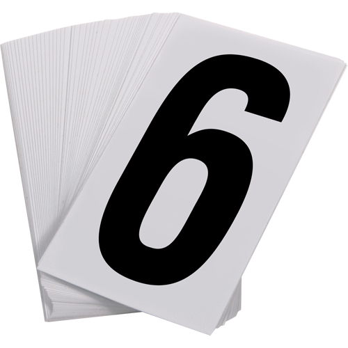 Num&eacute;ros autocollants, 6, 3-1/2" h, Noir sur blanc Superchem Industries