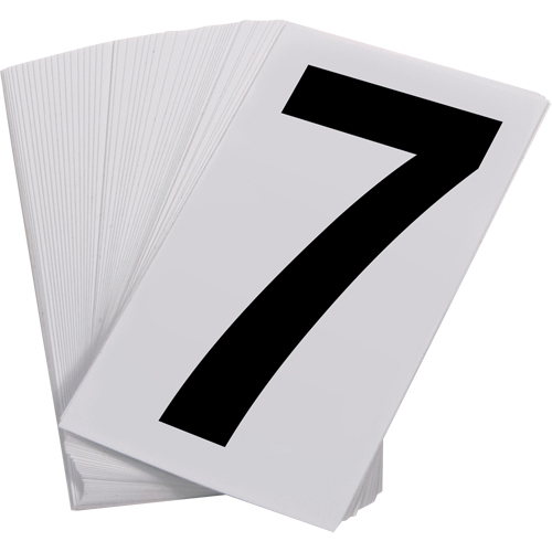Pressure Sensitive Numbering, 7, 3-1/2" H, Black on White Superchem Industries