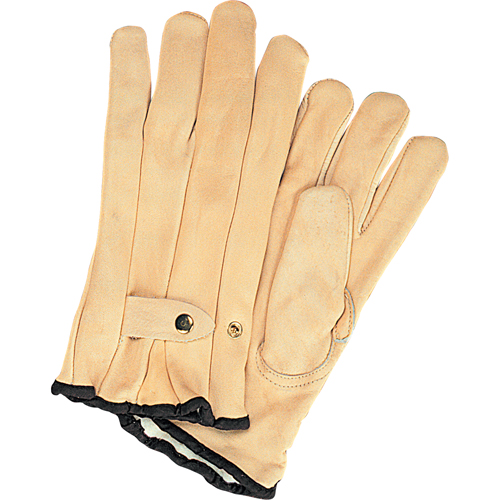 Winter-Lined Ropers Gloves, Large, Grain Cowhide Palm, Fleece Inner Lining Superchem Industries
