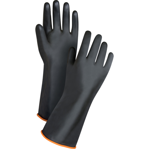 Heavyweight Chemical-Handling Gloves, Size Large/9, 14" L, Rubber Latex, 30-mil Superchem Industries
