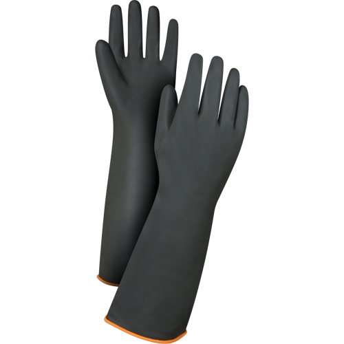 Heavyweight Chemical-Handling Gloves, Size Large/9, 18" L, Rubber Latex, 30-mil Superchem Industries