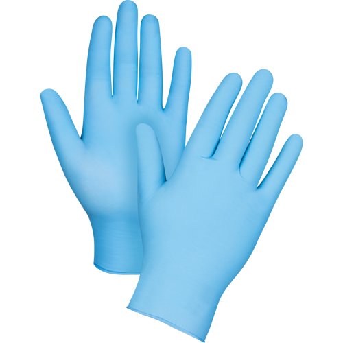 Gants jetables de calibre m&eacute;dical r&eacute;sistants &agrave; la perforation, Moyen, Nitrile, 4,5 mils, Sans poudre, Bleu, Classe 2 Superchem Industries