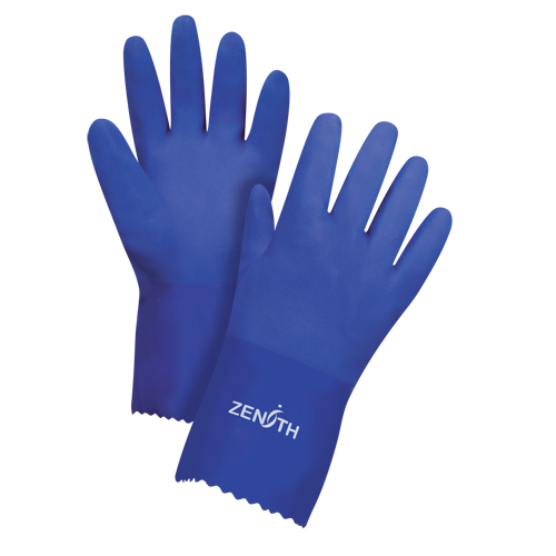 Ultra Flexible Gloves, Size X-Large/10, 12" L, PVC, Interlock Inner Lining, 45-mil Superchem Industries