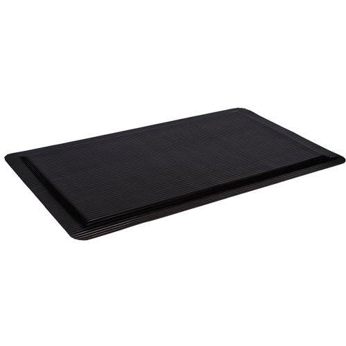Ergo-Ease Mats, Ribbed, 2' x 10' x 7/8", Black, Rubber/Sponge Superchem Industries