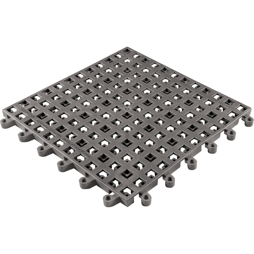 ErgoDeck&reg; General Purpose No. 564 Matting, PVC, 1-1/2' W x 1-1/2' L, 7/8" Thick, Charcoal Superchem Industries