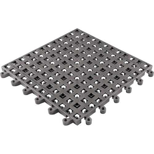ErgoDeck&reg; General Purpose No. 564 Matting, PVC, 1-1/2' W x 1-1/2' L, 7/8" Thick, Charcoal Superchem Industries