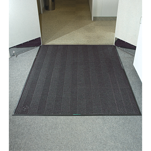 Waterhog&reg; Eco Elite Matting, Wiper/Scraper, 6' x 6' x 3/8", Grey Ash Superchem Industries