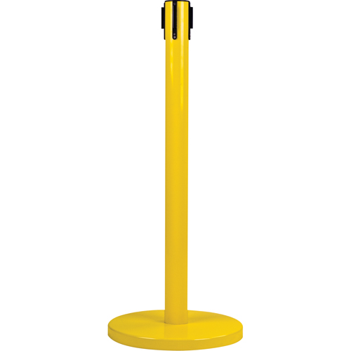 Poteau r&eacute;cepteur pour barri&egrave;res sur pieds pour le contr&ocirc;le des foules, Hauteur de 35", Jaune Superchem Industries
