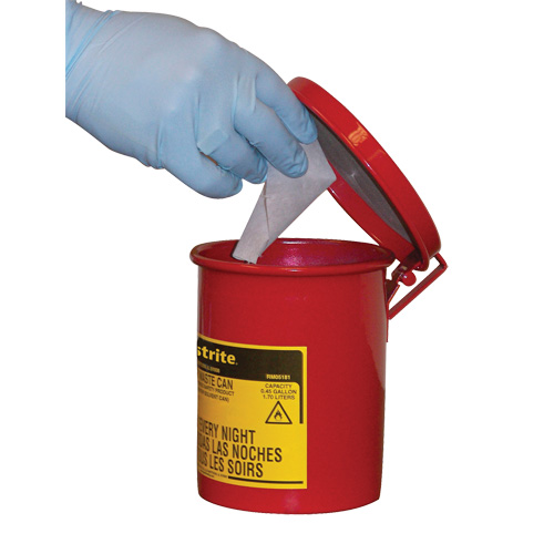 Mini Bench - Top Oily Waste Cans, FM Approved, 0.45 US gallon, Red Superchem Industries