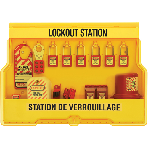 Electrical Focus Lockout Stations, Thermoplastic Padlocks, 16 Padlock Capacity, Padlocks Included Superchem Industries