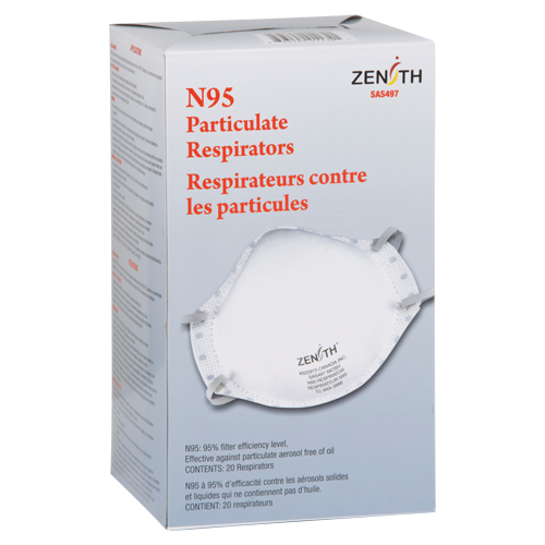 Respirateur contre les particules, N95, Certifi&eacute; NIOSH, Moyen/grand Superchem Industries