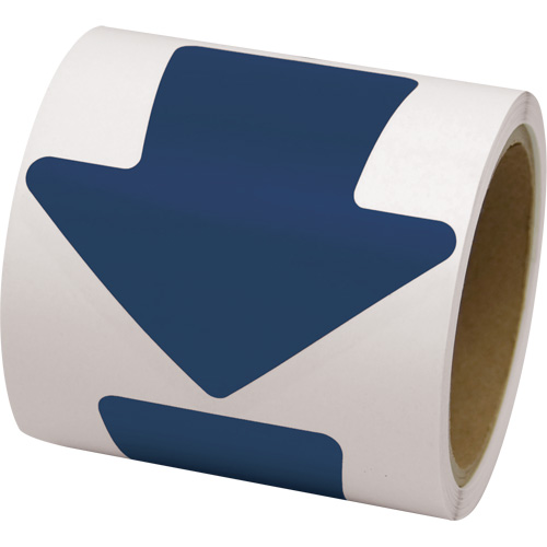 Coloured Floor Marking Decals, Arrow, 4" L x 4" W, Blue, Vinyl Superchem Industries