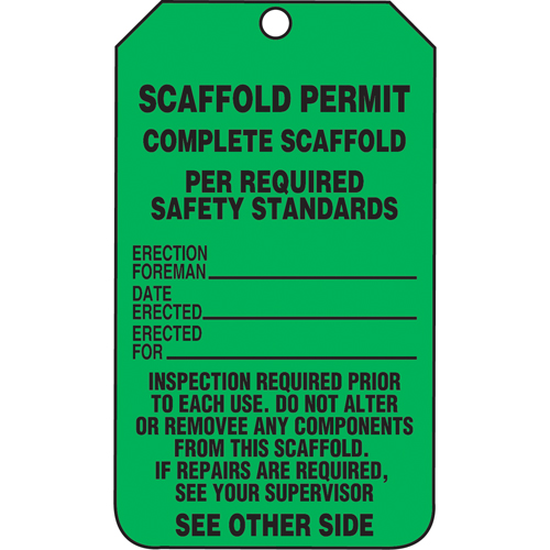 &eacute;tiquettes de s&eacute;curit&eacute; d'inspection et de contr&ocirc;le de l'&eacute;tat de l'&eacute;quipement, Papier cartonn&eacute;, 3-1/8" la x 5-7/8" h, Anglais Superchem Industries