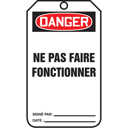 Lockout Tags, Plastic, 3-3/8" W x 5-7/8" H, French Superchem Industries