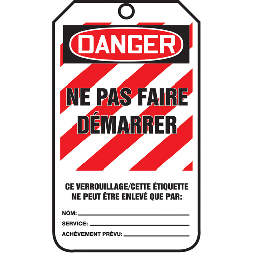 Lockout Tags, Plastic, 3-3/8" W x 5-7/8" H, French Superchem Industries