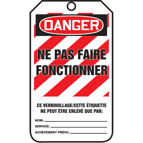 Lockout Tags, Cardstock, 3-1/8" W x 5-7/8" H, French Superchem Industries