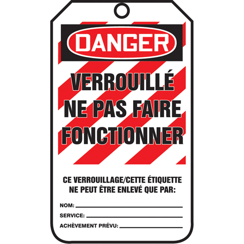Lockout Tags, Plastic, 3-3/8" W x 5-7/8" H, French Superchem Industries