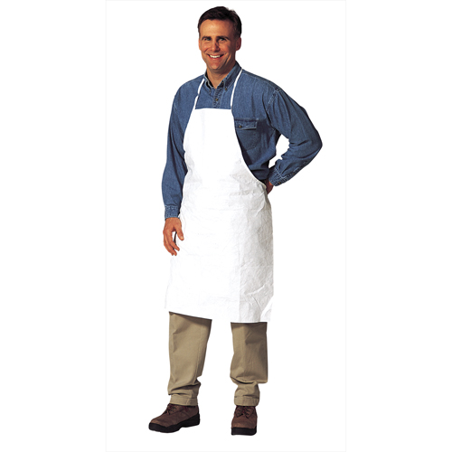 Apron, Tyvek&reg; 400, White, 28" W x 36" L Superchem Industries