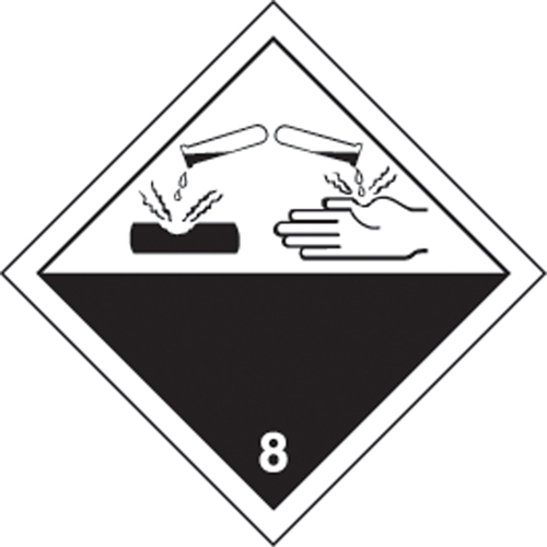 TDG Shipping Labels, Class 8, Corrosives, Vinyl Superchem Industries