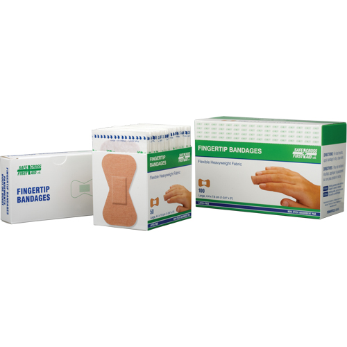 Bandages, Fingertip, 3", Fabric, Sterile Superchem Industries