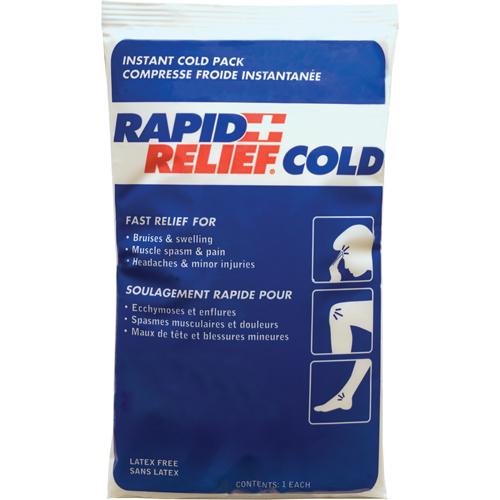 Compresse froide instantan&eacute;e Rapid Relief, Froid, Utilisation unique, 9" x 6" Superchem Industries