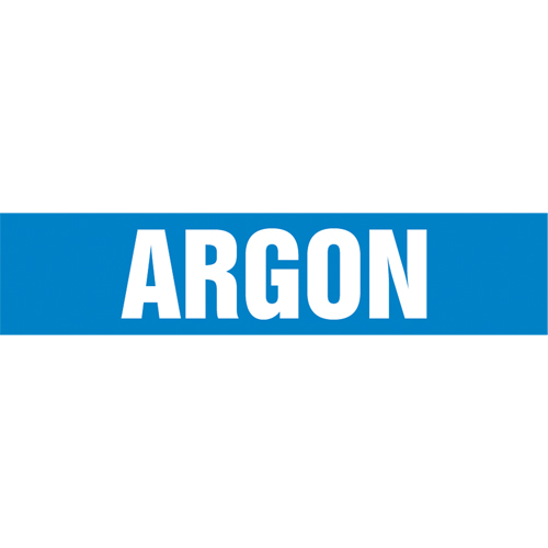 "Argon" Pipe Marker, Self-Adhesive, 4" H x 24" W, White on Blue Superchem Industries