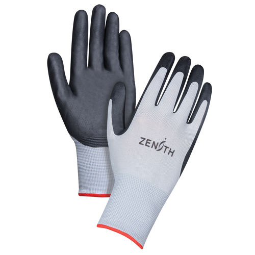 Gants l&eacute;gers enduits et respirants, 7/Petit, R&ecirc;vetement Mousse de nitrile, Calibre 13, Enveloppe en Polyester Superchem Industries