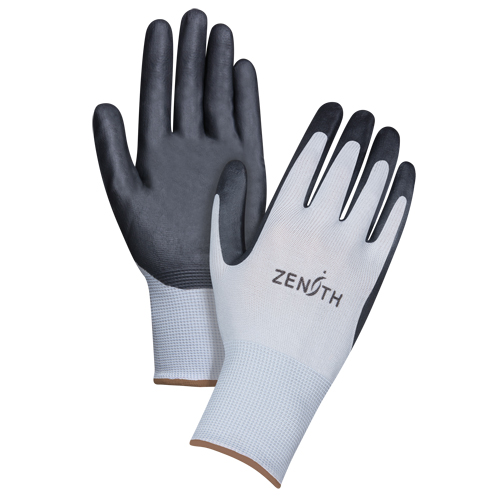 Lightweight Breathable Coated Gloves, 9/Large, Foam Nitrile Coating, 13 Gauge, Polyester Shell Superchem Industries