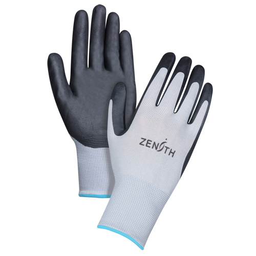 Gants l&eacute;gers enduits et respirants, 10/T-Grand, R&ecirc;vetement Mousse de nitrile, Calibre 13, Enveloppe en Polyester Superchem Industries
