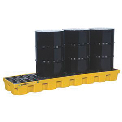 EcoPolyBlend Spill Control Pallets - With Drain, 75 US gal. Spill Capacity, 97" x 25" x 9" Superchem Industries