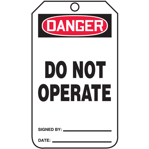 Safety Tags, Cardstock, 3-1/4" W x 5-3/4" H, English Superchem Industries
