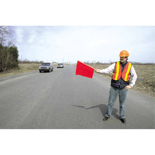 Traffic Safety Flags, Mesh, With Handle Superchem Industries