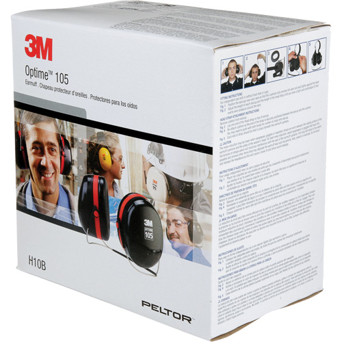 Peltor Optime 105 Series Earmuffs, Neckband, 29 NRR dB Superchem Industries